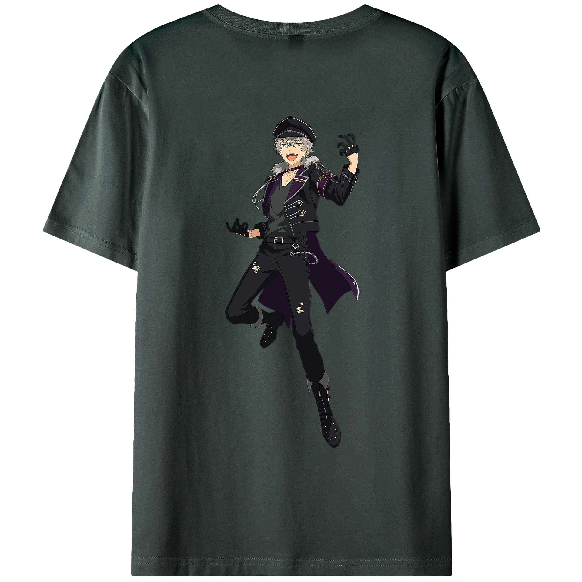 （画像用） あんさんぶるスターズ! Ensemble Stars 綿100％ メンズ半袖Tシャツ（バックプリント） 通気性